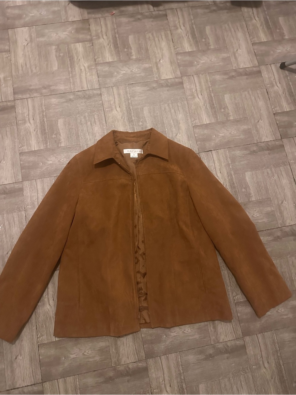 RAFAEL Brown Suede Zip-Front Women's Jacket